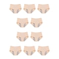 thumbnail image 2 of Jumpingount Calzoncillos de mujer a prueba de fugas de diseño Simple, ropa interior lavable de Color sólido para niñas, bragas Chinlon, ropa Albaricoque 6XL 10Conjunto, 2 of 6