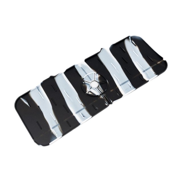 Recogedor de silicona, protector de goteo para encimera, almohadilla para secar el agua, tapete para fregadero de cocina Blanco negro