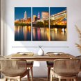 thumbnail image 3 of Elephant Stock Cleveland Downtown Wall Art - Horizontal Multi Panel Canvas - Living Room Wall Decor - Places Multi Panel - Blue And Orange Decor - 65" x 42", 3 of 8