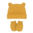 thumbnail image 3 of CANKER Newborn Baby Cotton Beanies Hospital Hat and Mittens Set Solid Warm Cap Gloves, 3 of 16
