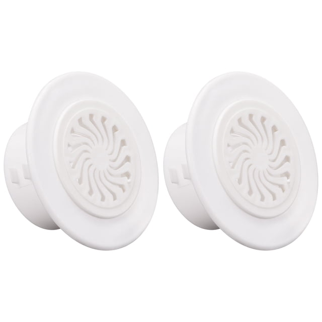Cubierta de ventilación redonda Uxcell, cubierta de ventilación de aire ajustable de plástico ABS blanca para agujeros de 2" 2.3" de diámetro, paquete de 2