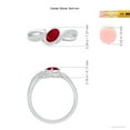 thumbnail image 4 of Angara Natural 0.6 Ct. Ruby with Diamond Side Stone Ring in Sterling Silver for Women (Ring Size: 10.5), 4 of 9