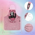 thumbnail image 2 of Boys Girls Kids Halloween Ghostface Apron with Pocket,Horror Spooky Adjustable Child Neck Strap and Bib Funny Aprons Kitchen Toddler Aprons for Cooking Baking, 2 of 4