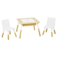 thumbnail image 3 of Your Zone 3-Piece 2-in-1 Dry Erase and Chalkboard Activity Table and Chair Set with Storage for Sensory & Creative Play, White, 3 of 9