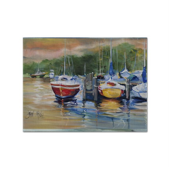Carolines Treasures JMK1086PLMT Up The Creek Sailboat Fabric Placemat, Multicolor