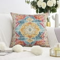 thumbnail image 3 of Green Monaco Rug Style Boho Throw Pillow Covers, 16x16 inch - Set of 2 Luxurious Cushion Covers, 3 of 7