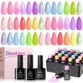 thumbnail image 1 of Set de esmaltes de uñas Beetles Gel, 28 unidades, colores pastel con purpurina, 1 of 7