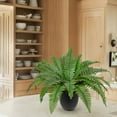 thumbnail image 4 of Artificial Fern Potted Plant Faux Boston Fake Fern Bush Plant in Pot Office Living Room Home Decor for Outdoors & Indoor, 4 of 6