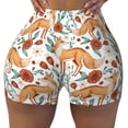 thumbnail image 2 of Fuzoiu Foxes and Floral Harmony Print Women's Workout Shorts,Workout Biker Shorts Women,Exercise Fitness Shorts,Scrunch Short, Athletic Shorts for Gym Yoga Running Sport Active-XX-Large, 2 of 8