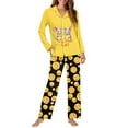 thumbnail image 4 of DISNIMO Women Pajama Sets Mouse Cheese Print Casual Loose Sleepwear 2 Piece Lounge Set with Pockets Long Sleeve Nightwear with Long Pants Soft V Neck Loungewear, M, 4 of 7