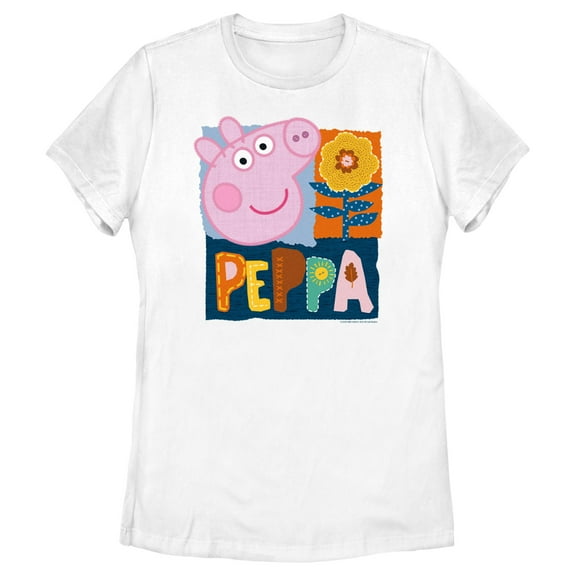 Women's Peppa Pig Spring Portrait Graphic Tee White Small