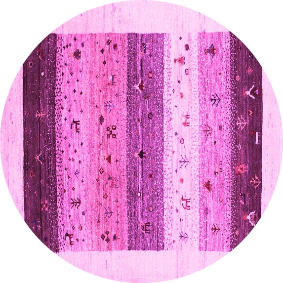 Ahgly Company Indoor Round Solid Pink Modern Area Rugs, 3' Round