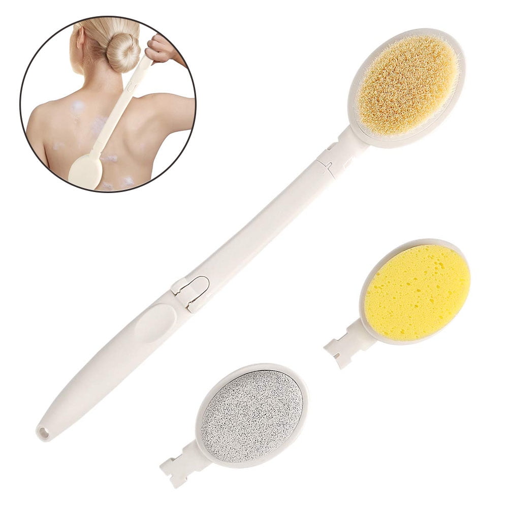 Xelparuc Bathroom Body Brush Set with Long Handle, 3 In 1 Foldable