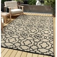 thumbnail image 2 of HOMERRY Geometric Floral Outdoor Rug Straw Plastic Area Rug for Balcony Pool RV Waterproof Reversible Carpet, Brown/Black, 9'x 18', 2 of 6