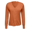 thumbnail image 4 of Arlun Fall Cardigans for Women Lightweight Knit Open Front Solid Color Sweater Tops Long Sleeve Button down Scalloped V-Neck Cropped Cardigan Casual Teacher Outfits, 4 of 4