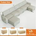 thumbnail image 2 of 140" Large U Shaped Sectional Couch with Ottoman Chaise, Convertible Modular Sectional Sofa with Ottomans, 7 Seat Comfy Corner Couch Lounge Modern Modular Couches for Living Room, Office, Beige, 2 of 9