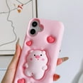 thumbnail image 6 of 3D Pig Case for iPhone 16 6.1",Cartoon Cute Kawaii Lovely Character Pressing Pig Shape Kids Teens Girls Women Soft Silicone Case for iPhone 16 6.1 inch 2024, 6 of 14