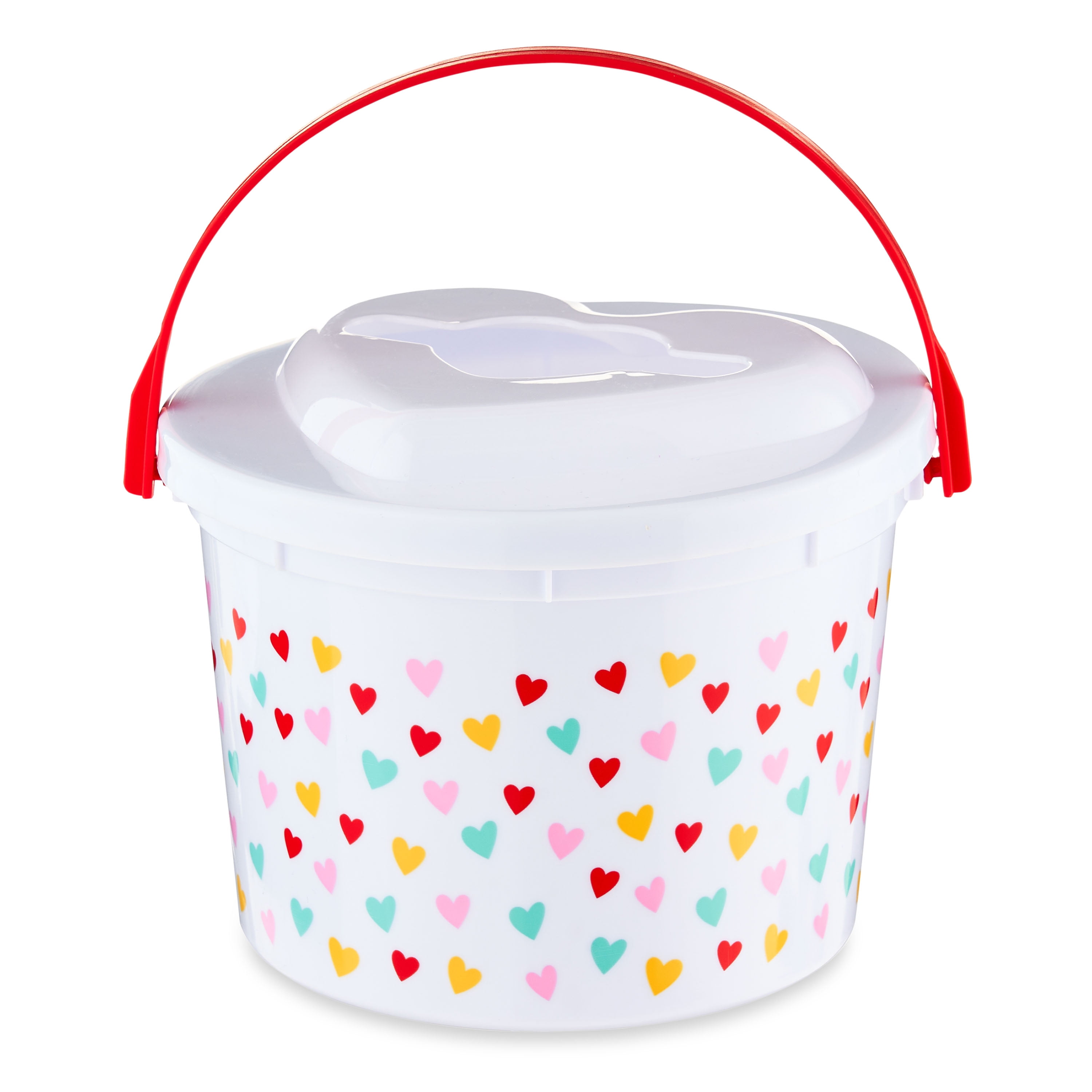 WAY TO CELEBRATE! Way To Celebrate Plastic Multi-Color Heart Valentine Bucket, Kids Valentine, Card Bucket