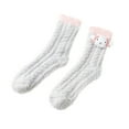thumbnail image 3 of Dyfzdhu Women Thicken Warm Cute Sleeping Home Floor Plush Furry Socks, 3 of 6