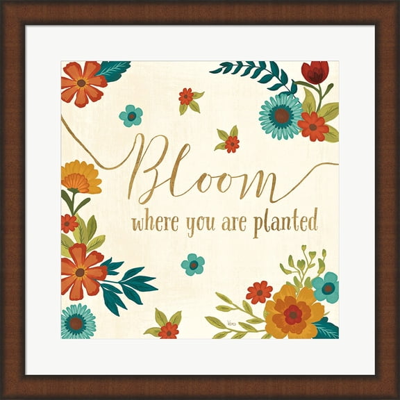 Flourish I by Veronique Charron, Framed Wall Art, 19.75W x 19.75H