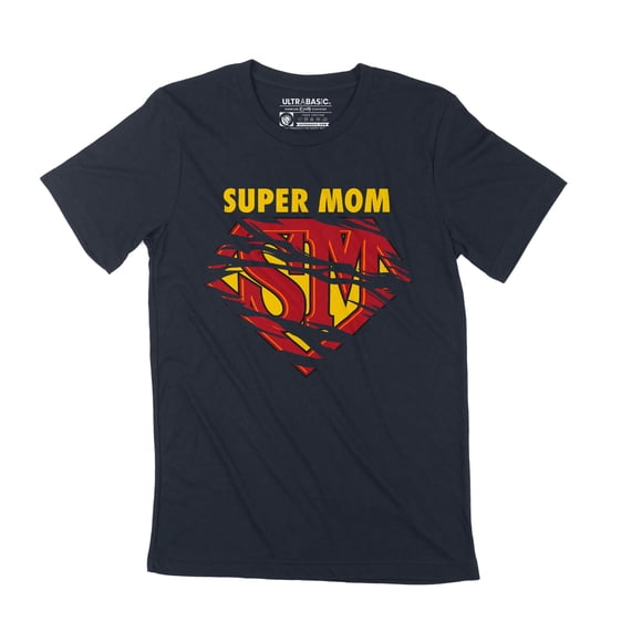 Men's Graphic T-Shirt Super Mom Superhero Mother's Day Comics Eco-Friendly Limited Edition Short Sleeve Tee-Shirt Vintage Birthday Gift Novelty