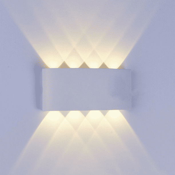Luz de pared de 8 W con sensor de movimiento, interruptor de encendido/apagado automático blanco cálido de 3000 K, sensor de luz para aplique de pared exterior/interior TUNC Sencillez