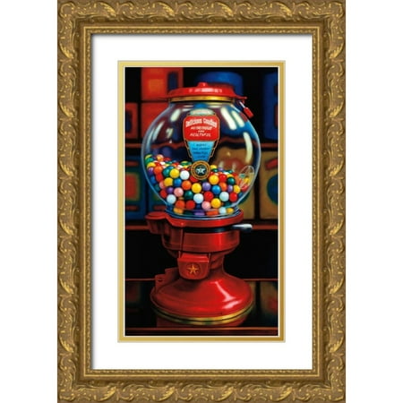 Colletta, TR 10x14 Gold Ornate Wood Framed with Double Matting Museum Art Print Titled - Gumball Machine IV