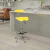 Flash Furniture Vibrant Yellow and Chrome Drafting Stool with Tractor Seat