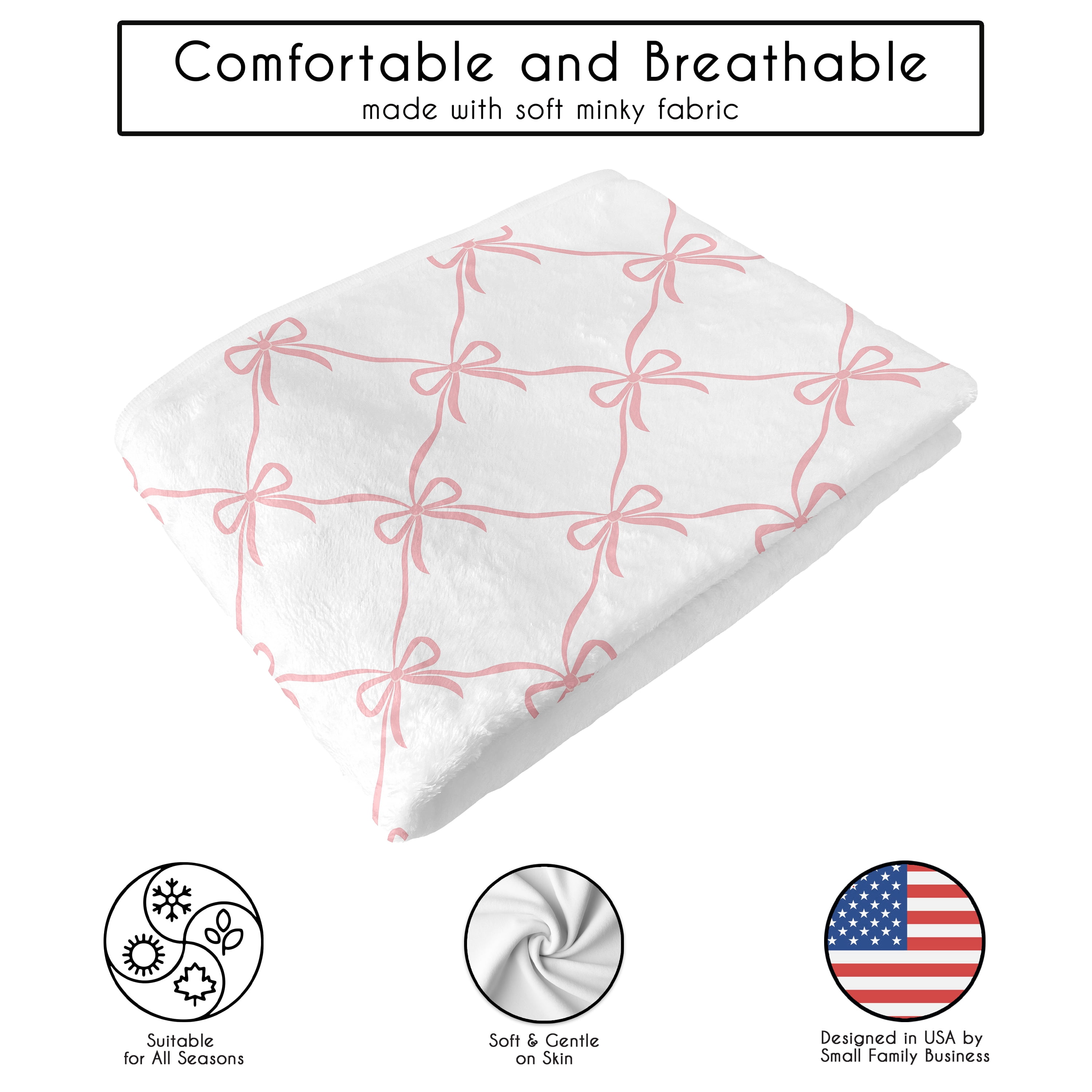 Sweet Jojo Designs Ballerina and Ballet Bows Girl Toddler Blanket Baby Swaddle