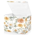 thumbnail image 2 of Storage Box With Lid 16.5x12.6x11.8In Foldable Stacked Household Storage Box Coral Chrysanthemums, 2 of 7
