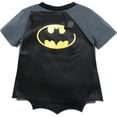 thumbnail image 2 of DC Comics Little Kids' Boy or Girl Short Sleeve Cosplay T-Shirt with Detachable Cape Grey Batman, 2 of 9