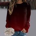 thumbnail image 2 of Vedolay Oversized T Shirts for Women Women's 2023 Sweatshirts Long Sleeve Tunic Tops Crew Neck Soft Pullover With Side Zipper Shirt,Red XL, 2 of 3