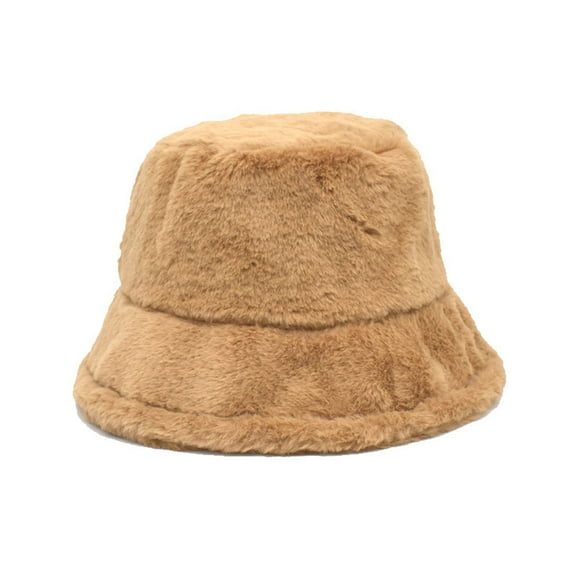 beishanbush Bucket Hats Womens Solid Color Winter Thermal Windproof Bucket Fisherman Hat for Women for Girls Khaki