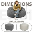 thumbnail image 2 of JIOABL 3FT Sofa Bean Bag Chair , Oversized Beanbag for Adults with Soft Removable Cover, Gray, 2 of 6