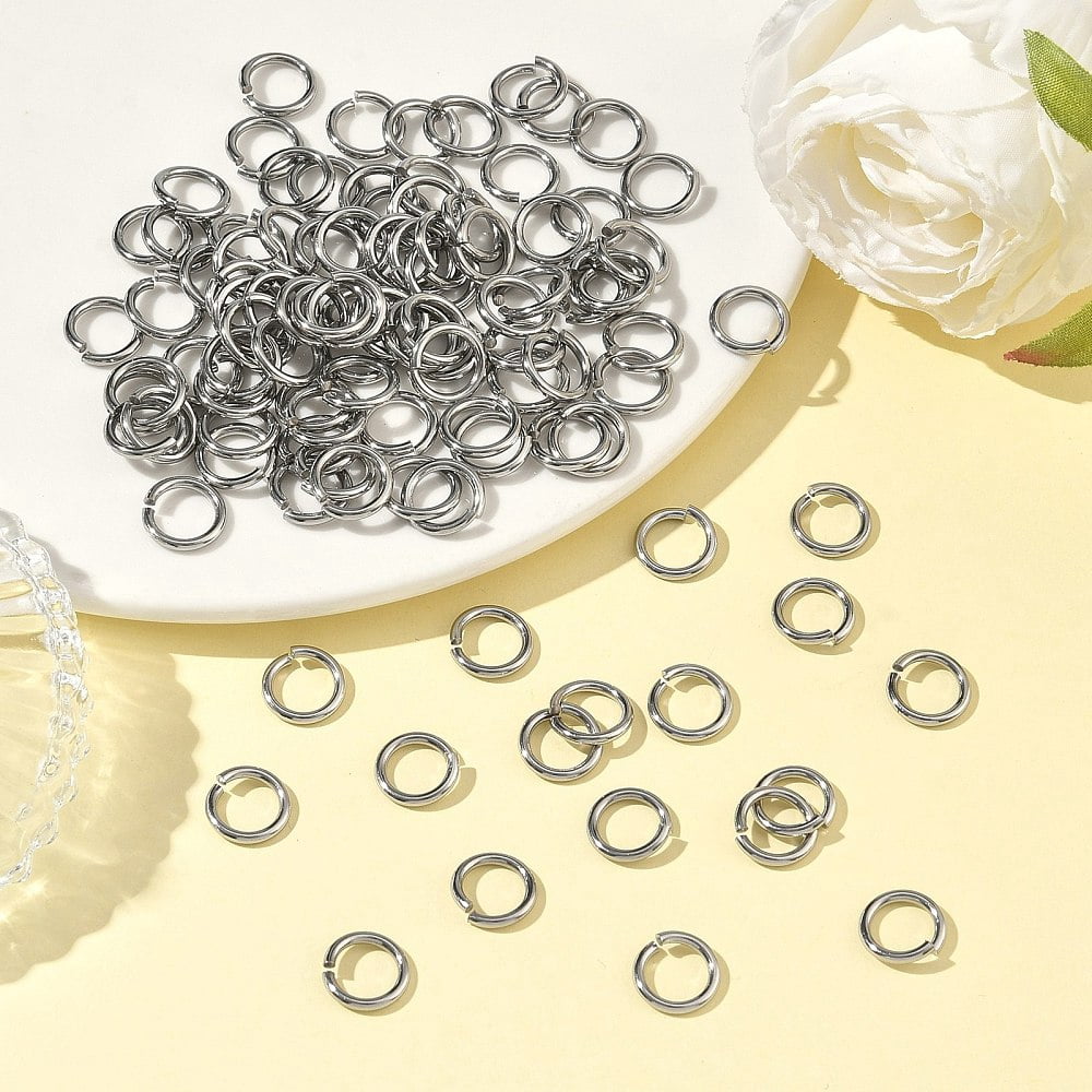 Resistant 304 Stainless Steel Open Jump Rings Saw Cut Round Stainless Steel Color 10x1.5mm 15 Gauge Inner Diameter: 7mmr Hole: 7mm