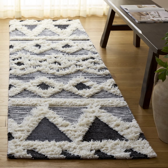 Safavieh Natura Noirin Geometric Wool Runner Rug, Ivory/Black, 2'3" x 8'