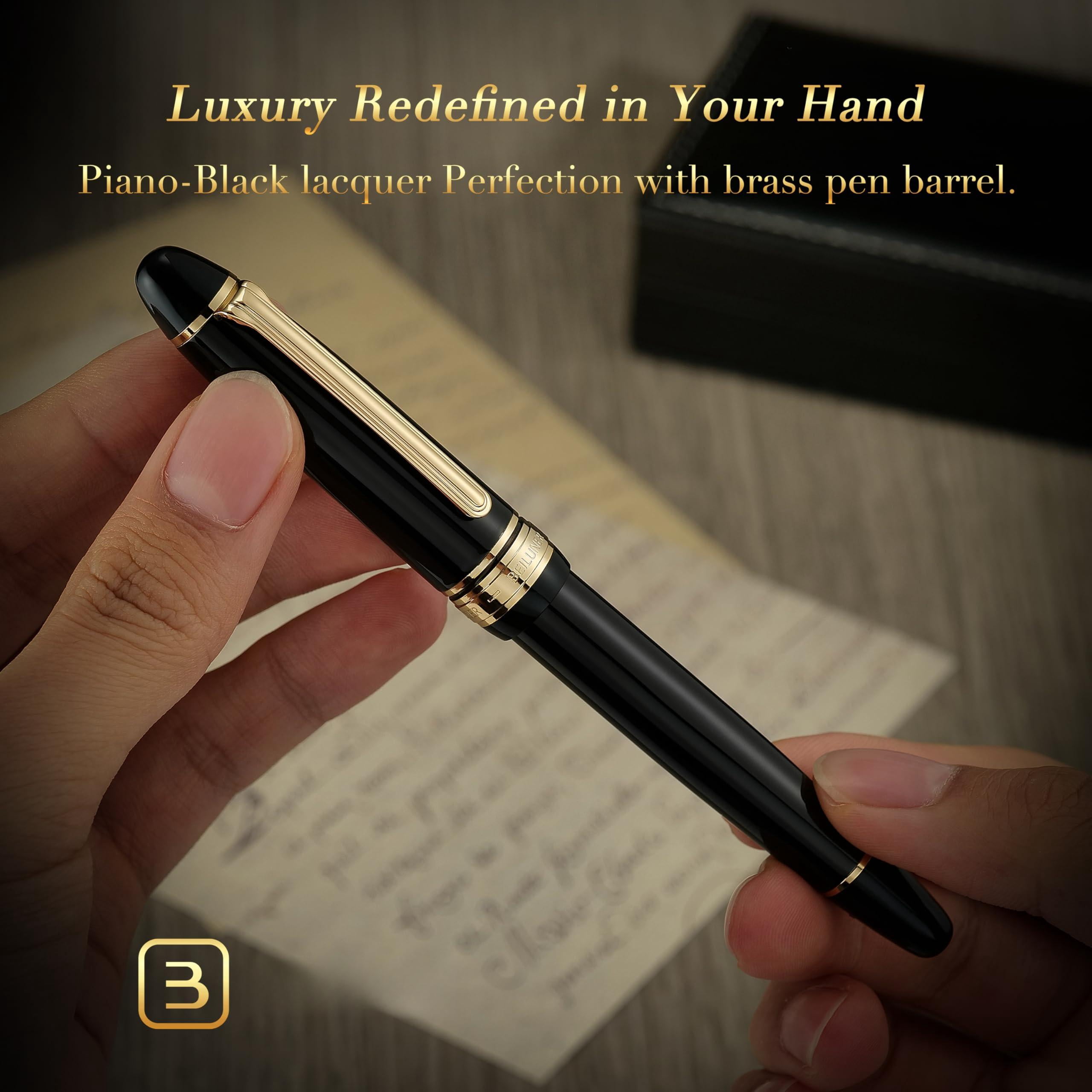 319 Piano Black Lacquer Rollerball - Stunning Luxury Pen With  Heavy Ink Refill Gift Set For Men & Women Professional Executive Office Fancy Classic Pens