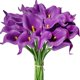 thumbnail image 1 of 20 flores artificiales de seda de lirio de cala ZHAOCHENG 13,4 pulgadas color morado, 1 of 5