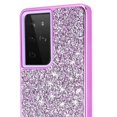 thumbnail image 2 of Hybrid Bling Case Purple Samsung S21 Ultra, iPhone 12 Pro Max, 2 of 3