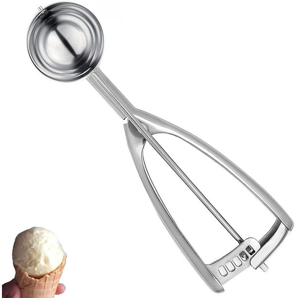 Small Ice Cream Scoop with Trigger 1.5 Tbsp Cookie Scoop, Stainless