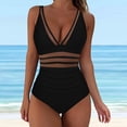 thumbnail image 2 of MKLEKYY Trajes De Baño Dama Women Mesh 1 Piece Swimwear Push Up Padded Bikini Swimsuit Training Athletic Swimwear Sport Shirred Tank Swimwear Vintage Bathing Suits, 2 of 6