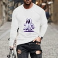 thumbnail image 2 of Raeneomay Long Sleeve Shirts for Men Halloween Printed Top Casual Long Sleeved Round Neck Top/Shirt, 2 of 4