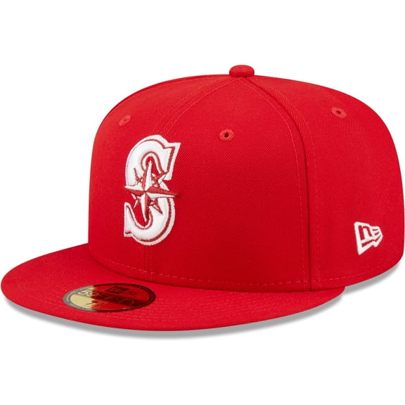 Men's New Era Red Seattle Mariners White Logo 59FIFTY Fitted Hat