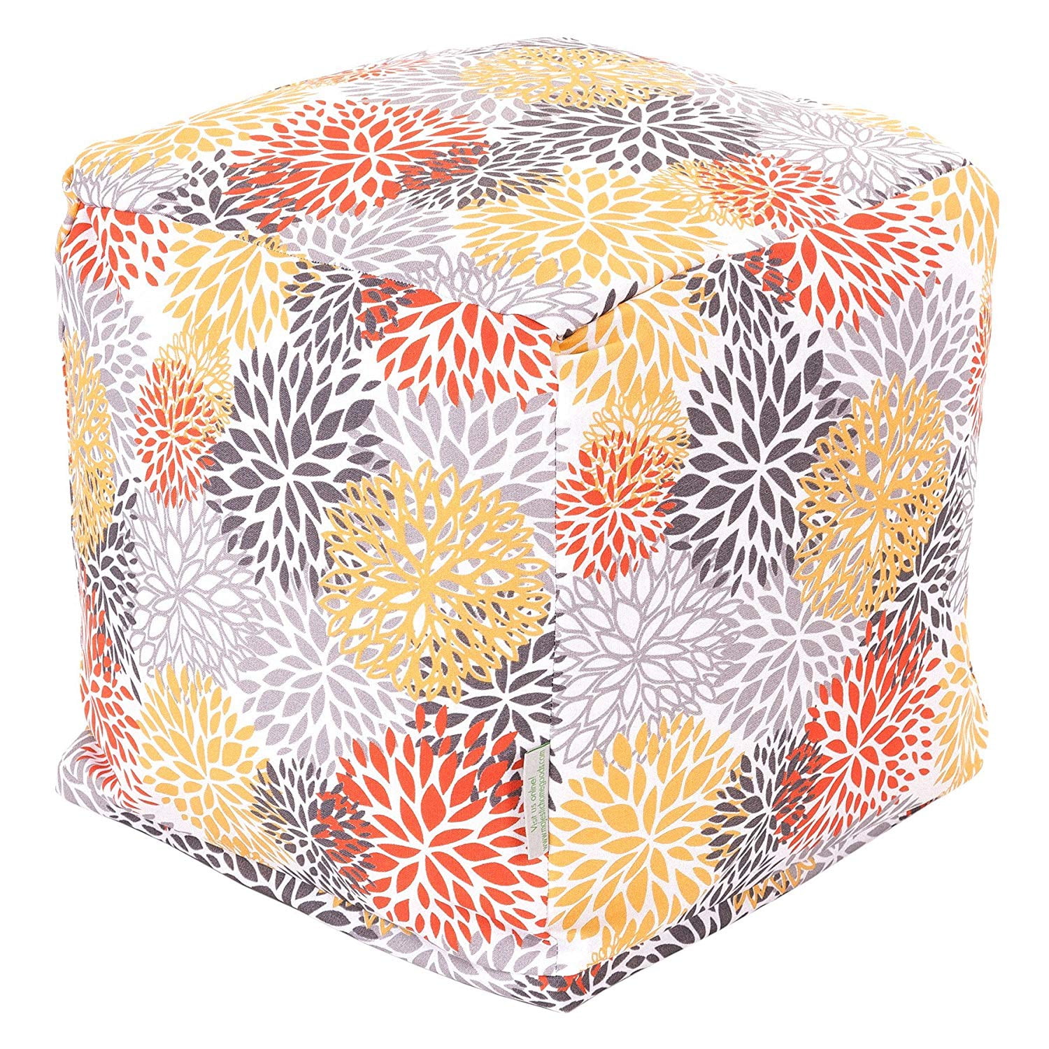 Majestic Home Goods Blooms Indoor/Outdoor Ottoman Pouf Cube