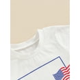 thumbnail image 6 of Suealasg 4th of July Toddler Baby Boys Outfits 2Pcs Newborn Boys Summer Independence Day Clothes Letter Print Short Sleeve T-Shirts Tops + Flag Print Shorts 0-4 Years, 6 of 8
