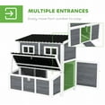 thumbnail image 5 of PawHut Wooden Chicken Coop, 39" Chicken House with Nesting Box, Pull-Out Tray, Waterproof Roof, for 2-4 Chickens, Rabbits, Light Gray, 5 of 9