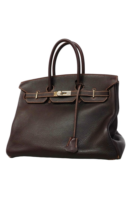 Pre-Owned Hermes Birkin 35 Buffle Handbag, Ebene, G stamp, Ladies'