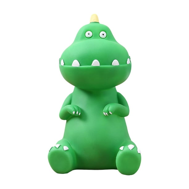 Alcancía de dinosaurio, antideslizante, irrompible, para escritorio, para el hogar, guardería, estatua de dinosaurio, dinero, especiero verde