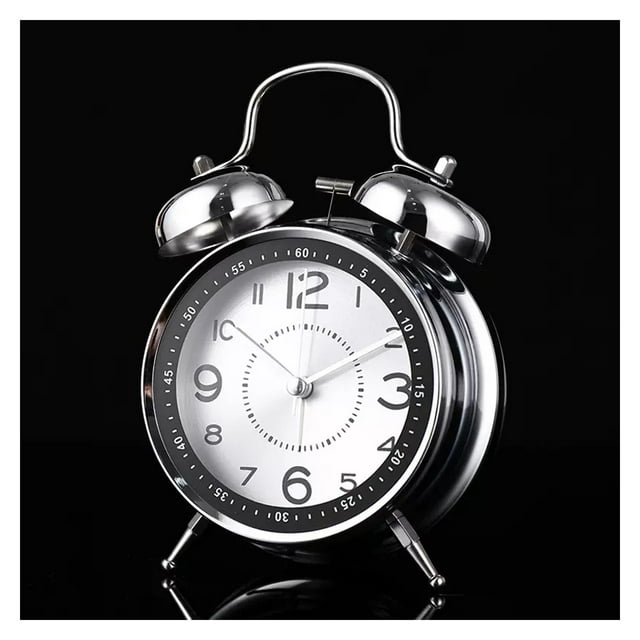 4 inches Twin Bell Alarm Clock, Loud Alarm Clock with Backlight for Bedroom, Battery Operated