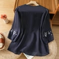 thumbnail image 4 of Wensltd Spring Summer Womens Linen Tops V Neck T Shirts Casual Basic Tees, 4 of 9